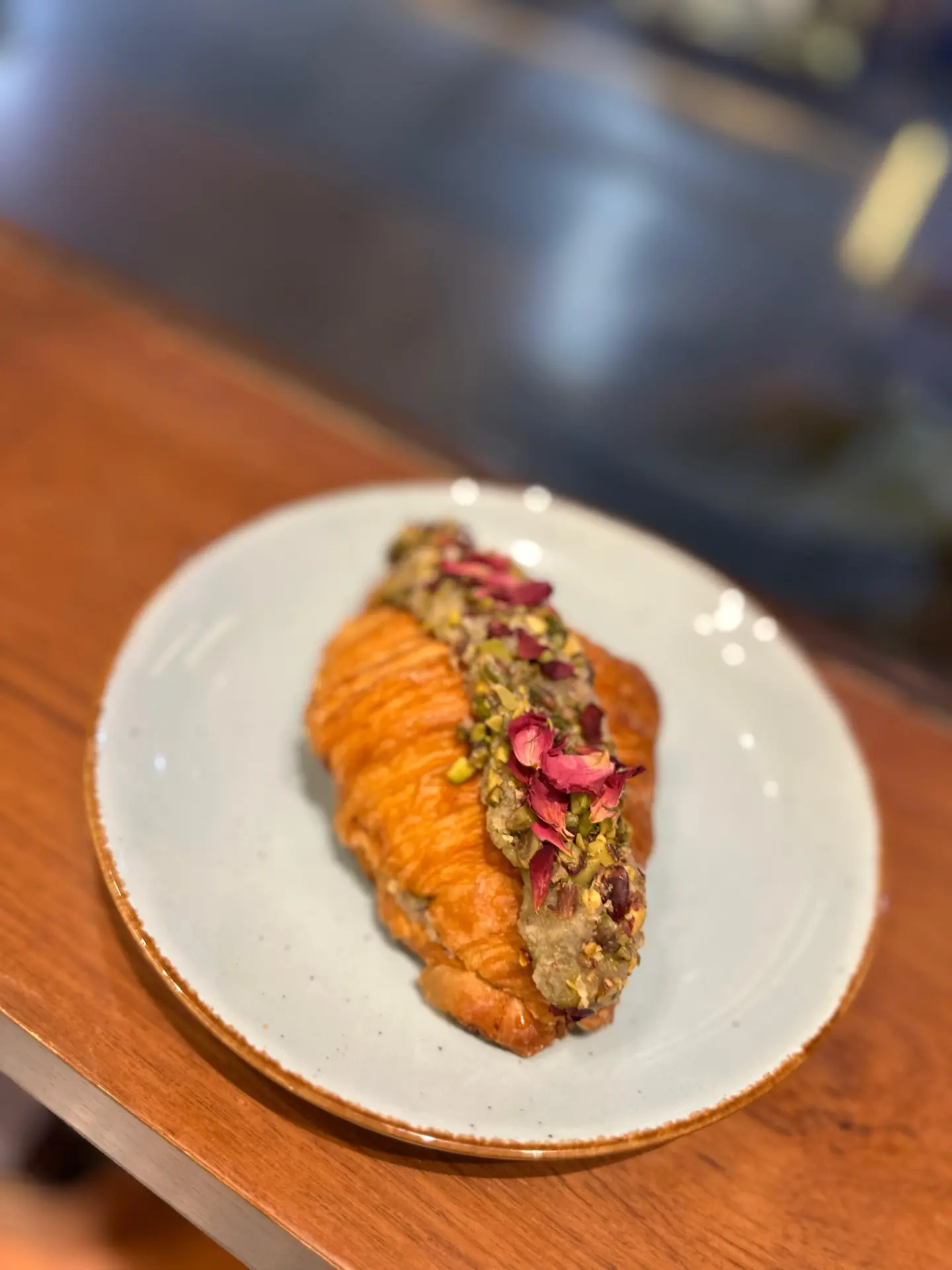 Pistachio and rose croissant from Brown's Bakery