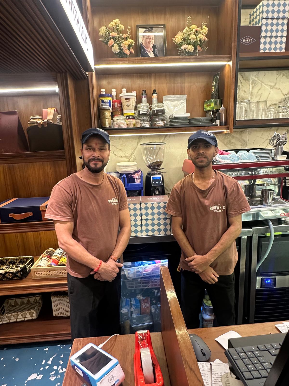 The Brown's Bakery counter team in Nirvana Courtyard, Gurgaon